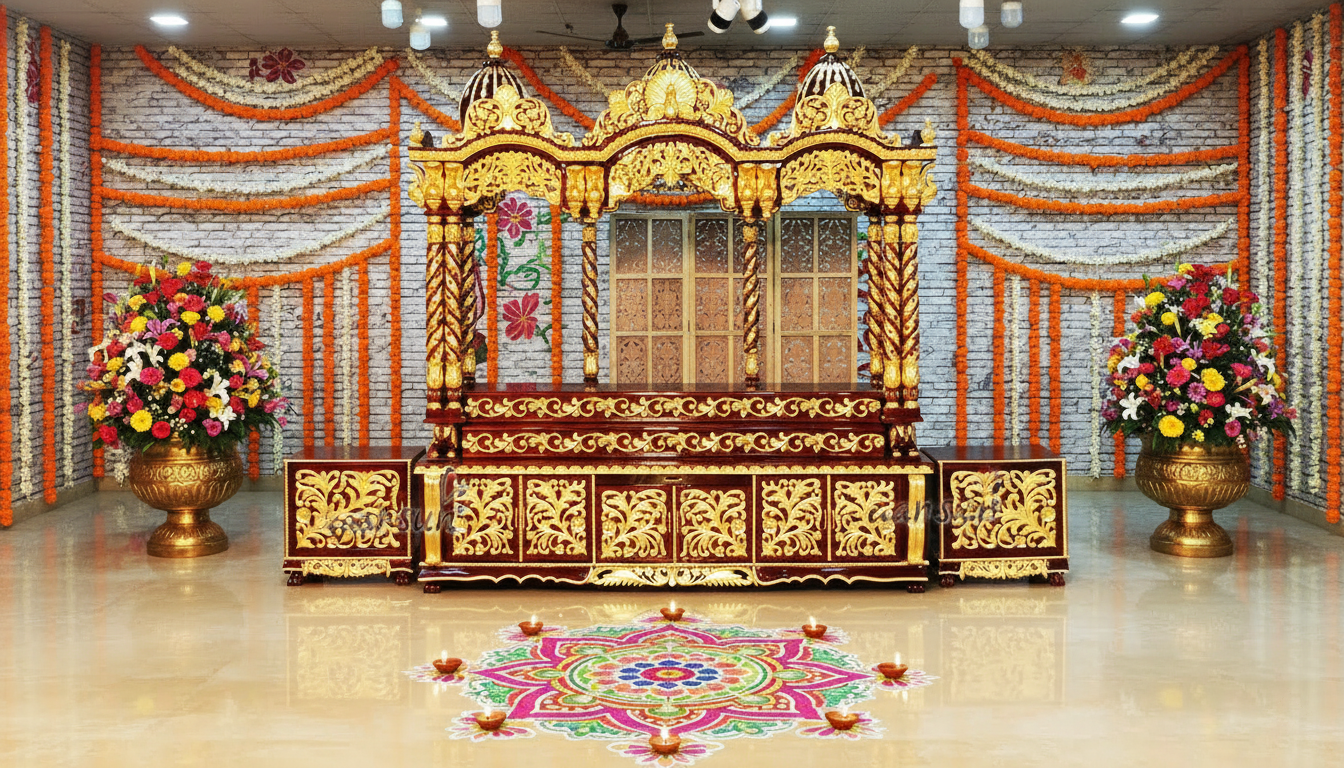 Latest Wooden Temple Designs for Indian Homes